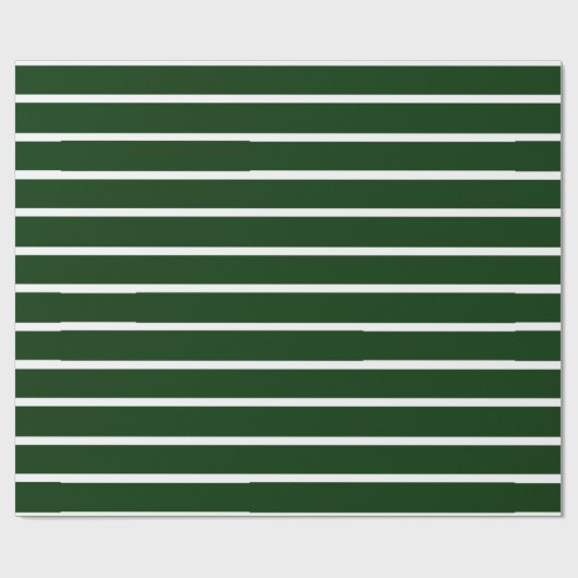 Dunkelgrüne und weiße Streifen Geschenkpapier (Flach)