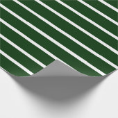 Dunkelgrüne und weiße Streifen Geschenkpapier (Ecke)