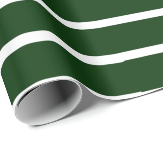 Dunkelgrüne und weiße Streifen Geschenkpapier (Rolleneckpunkt)