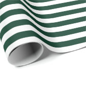 Dunkelgrüne und weiße Streifen Geschenkpapier (Rolleneckpunkt)