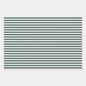 Dunkelgrüne und weiße Streifen Geschenkpapier Set (Vorderseite)