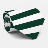 Dunkelgrüne und weiße Streifen Krawatte (Gerollt)