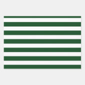 Dunkelgrüne und weiße Streifen Moderne Weihnachten Geschenkpapier Set (Vorderseite 2)