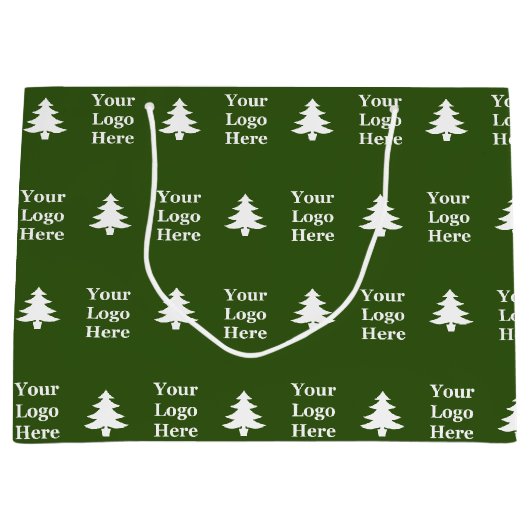 dunkelgrüne und weiße Weihnachtsbaumen für Geschäf Große Geschenktüte (Vorderseite)