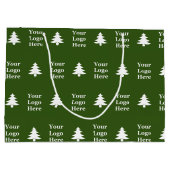 dunkelgrüne und weiße Weihnachtsbaumen für Geschäf Große Geschenktüte (Rückseite)