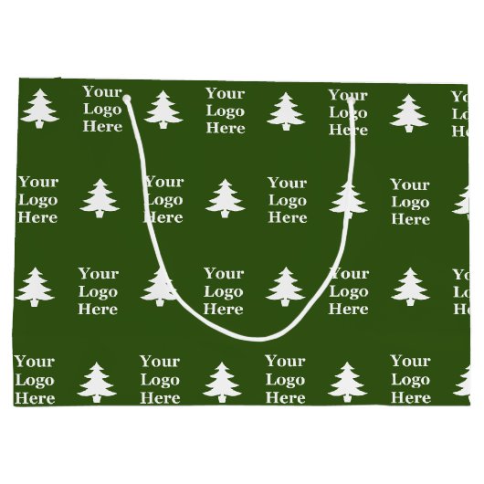 dunkelgrüne und weiße Weihnachtsbaumen für Geschäf Große Geschenktüte (Rückseite)