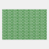 Dunkelgrüne und weiße Weihnachtstypografie Geschenkpapier Set (Vorderseite 3)