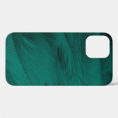 Dunkelgrüne Vintage Feather Textur Case-Mate iPhone Hülle (Rückseite (Horizontal))