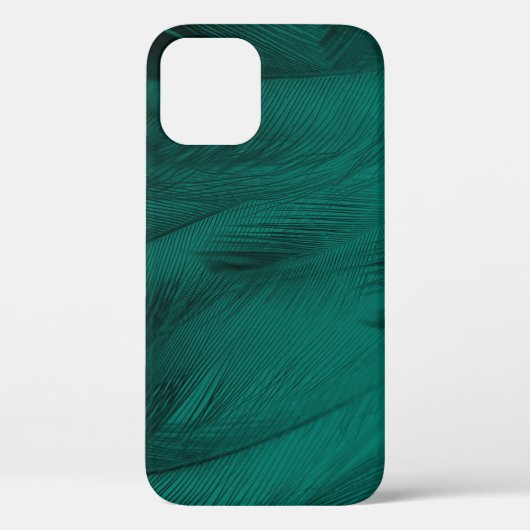 Dunkelgrüne Vintage Feather Textur Case-Mate iPhone Hülle (Rückseite)