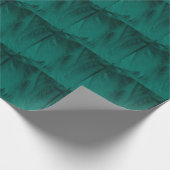 Dunkelgrüne Vintage Feather Textur Geschenkpapier (Ecke)