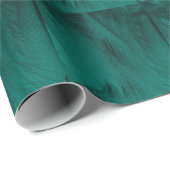 Dunkelgrüne Vintage Feather Textur Geschenkpapier (Rolleneckpunkt)