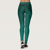 Dunkelgrüne Vintage Feather Textur Leggings (Rückseite)