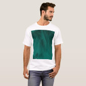 Dunkelgrüne Vintage Feather Textur T-Shirt (Vorne ganz)