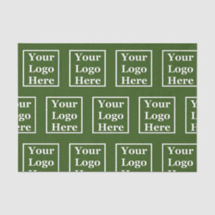 Dunkelgrüne Vorlage für Ihr Logo hier Seidenpapier