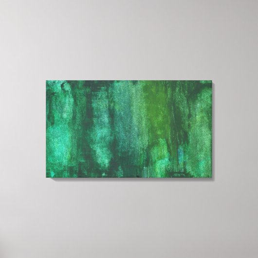 Dunkelgrüne Wasserfarbe Abstrakt Leinwanddruck (Vorderseite)