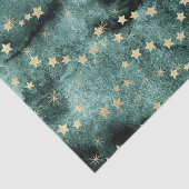 Dunkelgrüne Wasserfarbe mit Goldstars Seidenpapier (Ausschnitt)