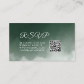 Dunkelgrüne Wasserfarbe Moderne Hochzeitsstimmung Begleitkarte (Vorderseite)