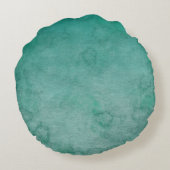 Dunkelgrüne Wasserfarbe Personalisierte Monogramm- Rundes Kissen (Rückseite)