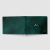 Dunkelgrüne Wasserfarbenmonogramm - Personalisiert Gästebuch (Voll)