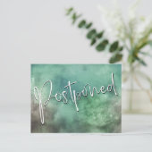 Dunkelgrüne Wasserfarbenwasche - Hochzeit aufgesch Postkarte (Stehend Vorderseite)