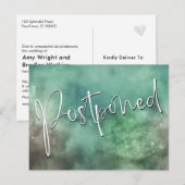 Dunkelgrüne Wasserfarbenwasche - Hochzeit aufgesch Postkarte (Vorne/Hinten)