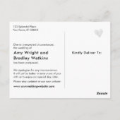 Dunkelgrüne Wasserfarbenwasche - Hochzeit aufgesch Postkarte (Rückseite)