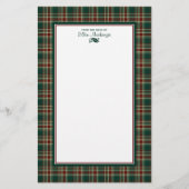 Dunkelgrüne Weihnachten Kariert Personalisiert Briefpapier (Vorderseite)