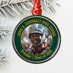 Dunkelgrüne Weihnachts-Bandfoto-Gold-Marschierband Ornament Aus Metall