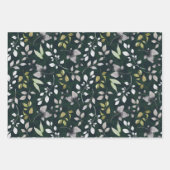 Dunkelgrüne Weihnachtsfeiertage Blätter Wasserfarb (Vorderseite)