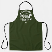Dunkelgrüne Weihnachtsmonogramm Backen Königin Müt Schürze (Vorderseite)