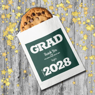 Dunkelgrüne Weiße Graduierungspartei bevorzugt T Geschenktütchen