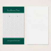 Dunkelgrüne, weiße, graue Herringbone-Ohrenkarten (Vorne & Hinten)