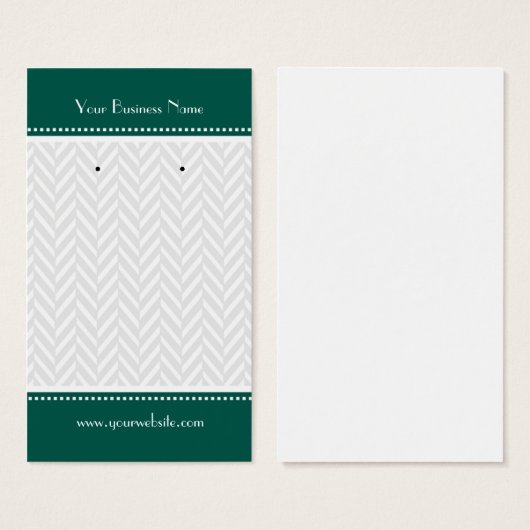 Dunkelgrüne, weiße, graue Herringbone-Ohrenkarten (Vorne & Hinten)