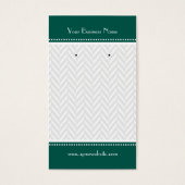 Dunkelgrüne, weiße, graue Herringbone-Ohrenkarten (Vorderseite)