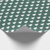 Dunkelgrüne weiße Weihnachtsbaumstruktur Geschenkpapier (Ecke)