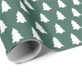 Dunkelgrüne weiße Weihnachtsbaumstruktur Geschenkpapier (Rolleneckpunkt)