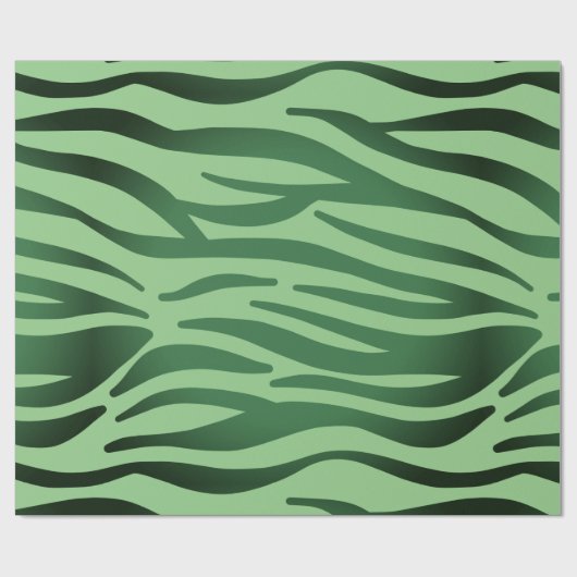 Dunkelgrüne Zebra-Streifen Geschenkpapier (Flach)
