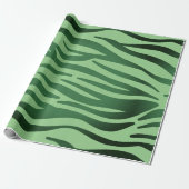 Dunkelgrüne Zebra-Streifen Geschenkpapier (Ungerollt)