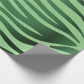 Dunkelgrüne Zebra-Streifen Geschenkpapier (Ecke)