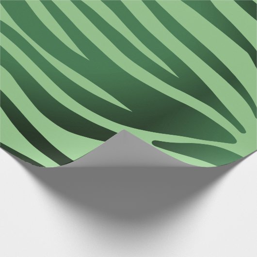 Dunkelgrüne Zebra-Streifen Geschenkpapier (Ecke)