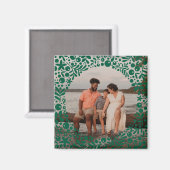 Dunkelgrüner Beerenrand-Rahmen-Foto Magnet (Vorderseite/Rückseite)