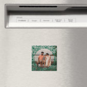 Dunkelgrüner Beerenrand-Rahmen-Foto Magnet (In Situ (Geschirrspüler))