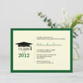 Dunkelgrüner Ekru-Cap-Tassel-Abschluss Ankündigung (Stehend Vorderseite)