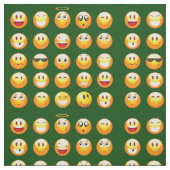 dunkelgrüner Emoji-Stoff Stoff (Muster)