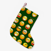 dunkelgrüner Emoji Weihnachten Strumpf Kleiner Weihnachtsstrumpf (Vorderansicht (hängend))