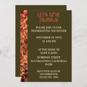 Dunkelgrüner Erntedank Abendessen Herbstfest Einladung (Vorne/Hinten)