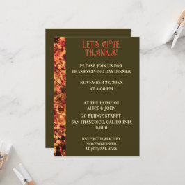 Dunkelgrüner Erntedank Abendessen Herbstfest Einladung