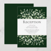 Dunkelgrüner Eukalyptus-Hochzeitempfang Begleitkarte (Vorne/Hinten)