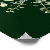 Dunkelgrüner Eukalyptus-Hochzeitstag Willkommen Poster (Ecke)
