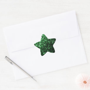 Dunkelgrüner falscher Glitter funkelt Stern-Aufkleber